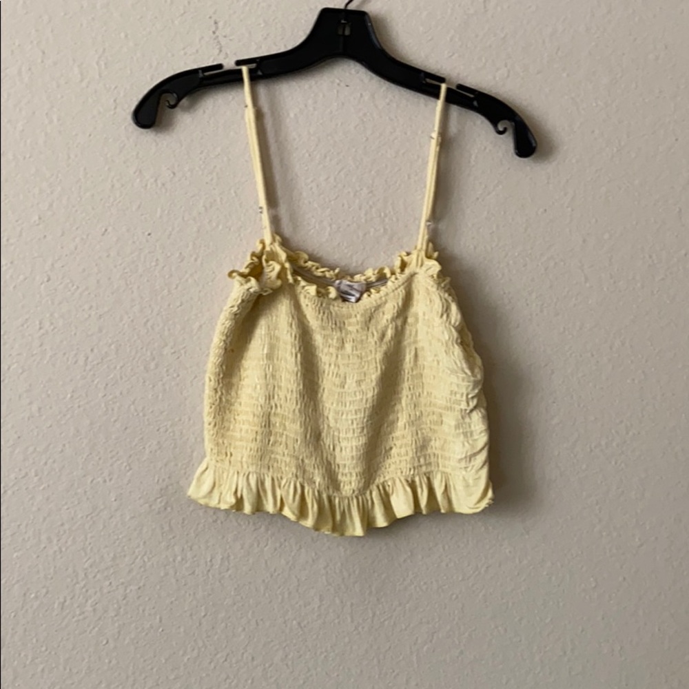 Yellow cropped tank top